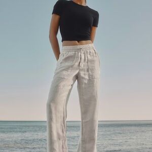 Athleta Retreat Linen High Rise Wide Leg Pant